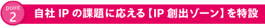Point2:自社IPの課題に応える【IP創出ゾーン】を特設